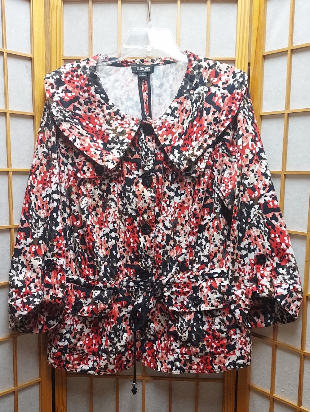 ❤️ Elementz Woman Polka Dot Animal Print Abstract Light Coat Women's 1X/2X
